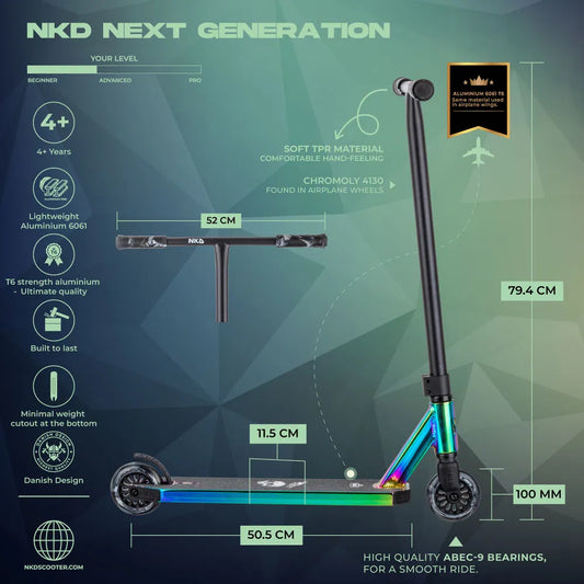 NKD Next Generation Stunt Scooter Neochrome 79,5 cm
