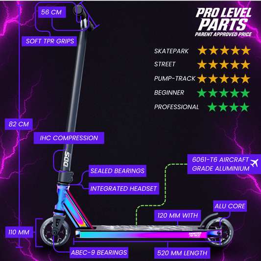 DDS Stuntstep Neochrome Schwarz 82cm NL Marke