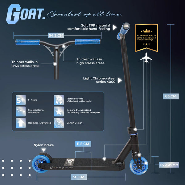 NKD Goat Stunt scooter 83cm / 85cm Schwarz Blau 