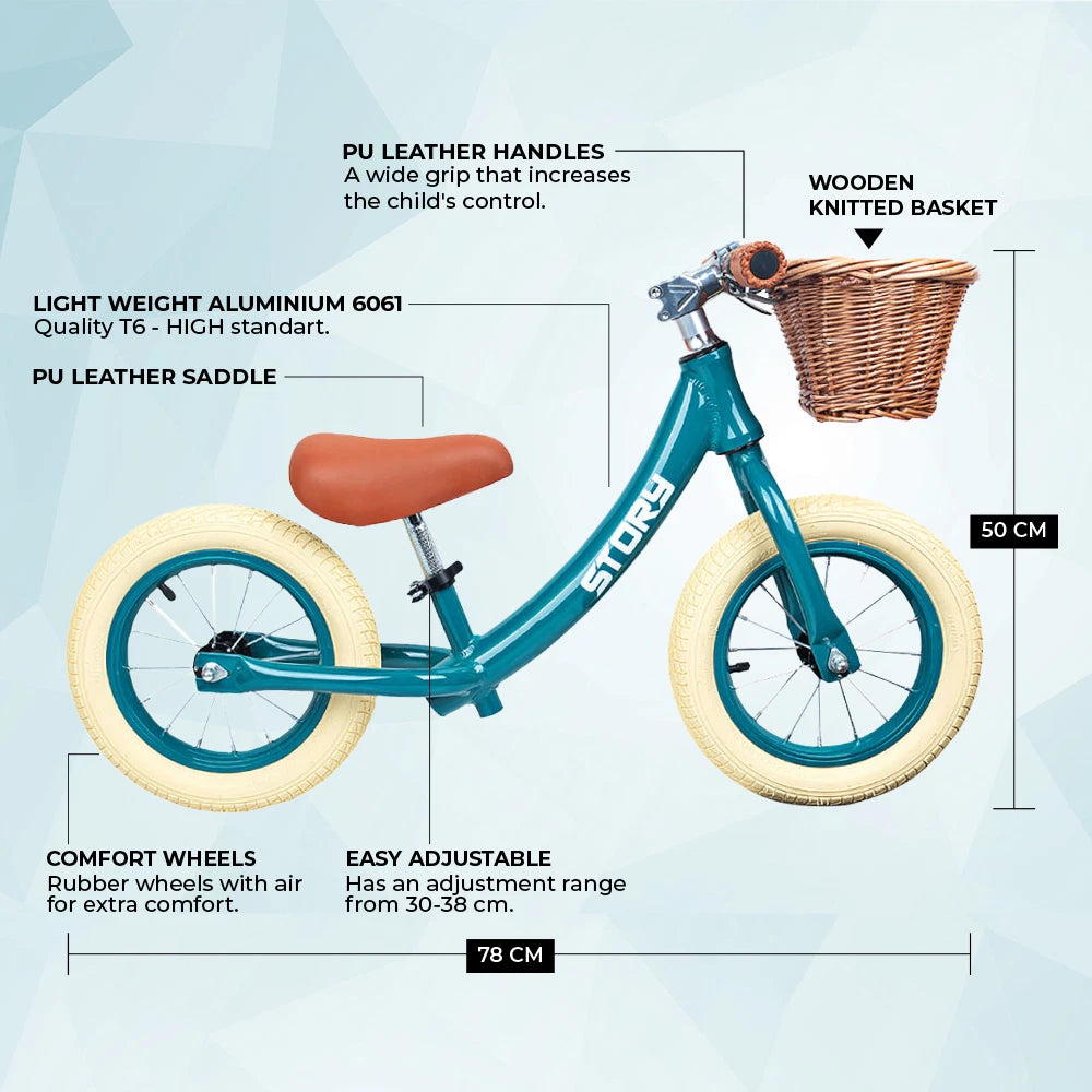 Loopfiets Retro Story AquaGroen 2+
