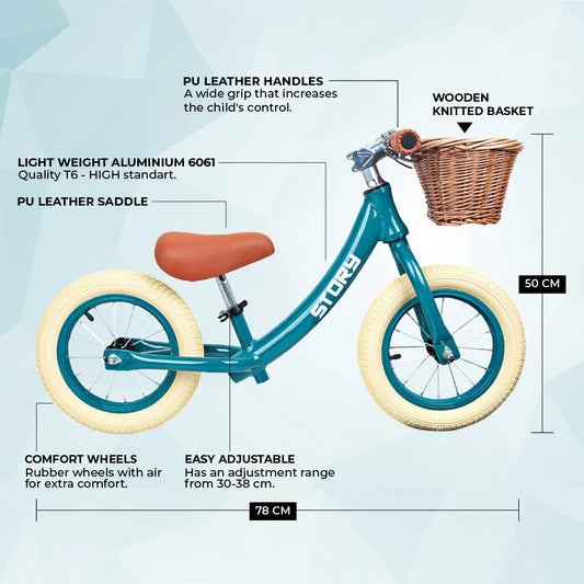 Loopfiets Retro Story AquaGroen 2+