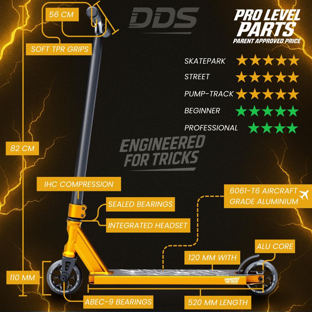 DDS Stuntstep Goud Zwart 82cm NL Merk