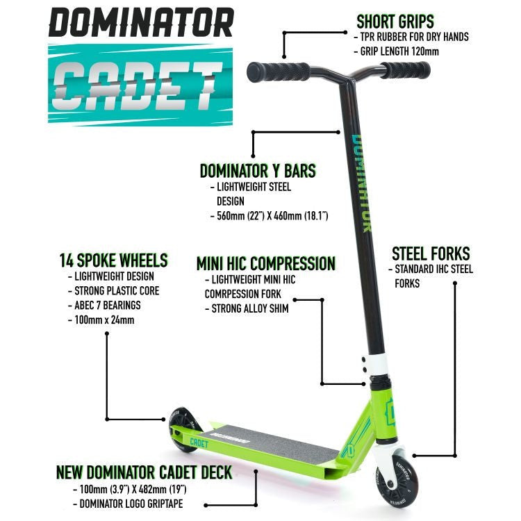 Dominator Cadet Scooter Green Black