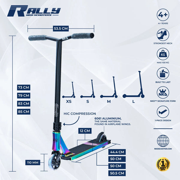 NKD Rally Stunt Scooter v4 Neochrome 83cm