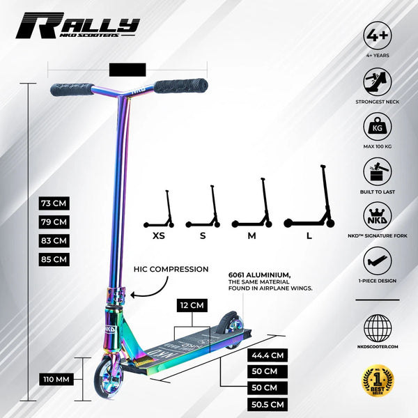 NKD Rally Stunt Scooter v4 Neochrome 83cm