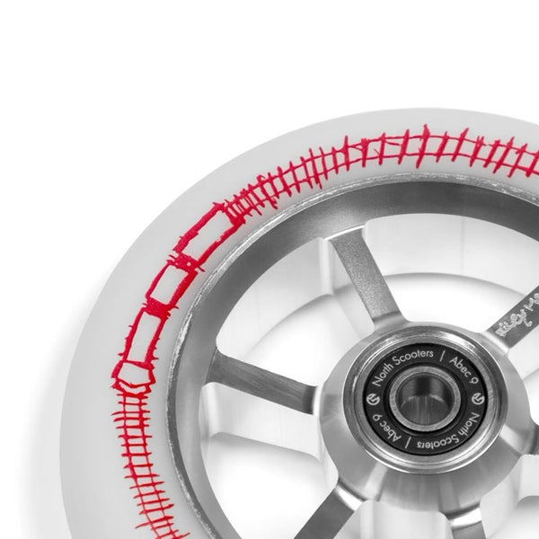 North Riley Maltais 115 Wheel Silver White