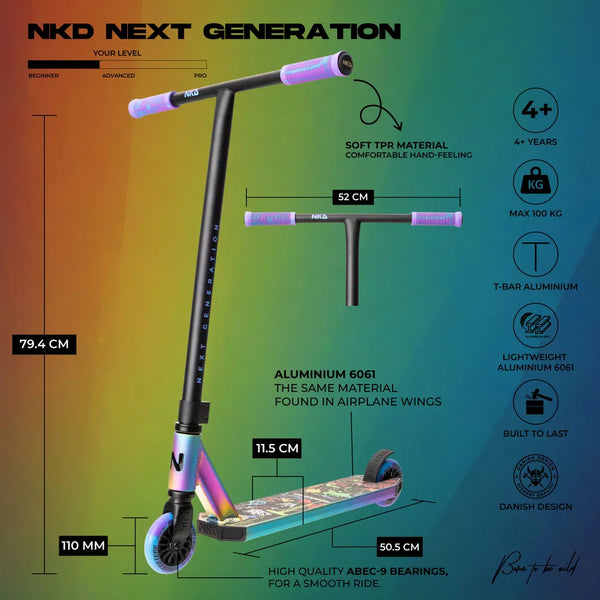 NKD Next Generation Stunt Scooter V2 Matt Neochrome 79,5 cm 