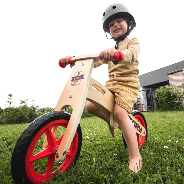 Loopfiets Hout Rood